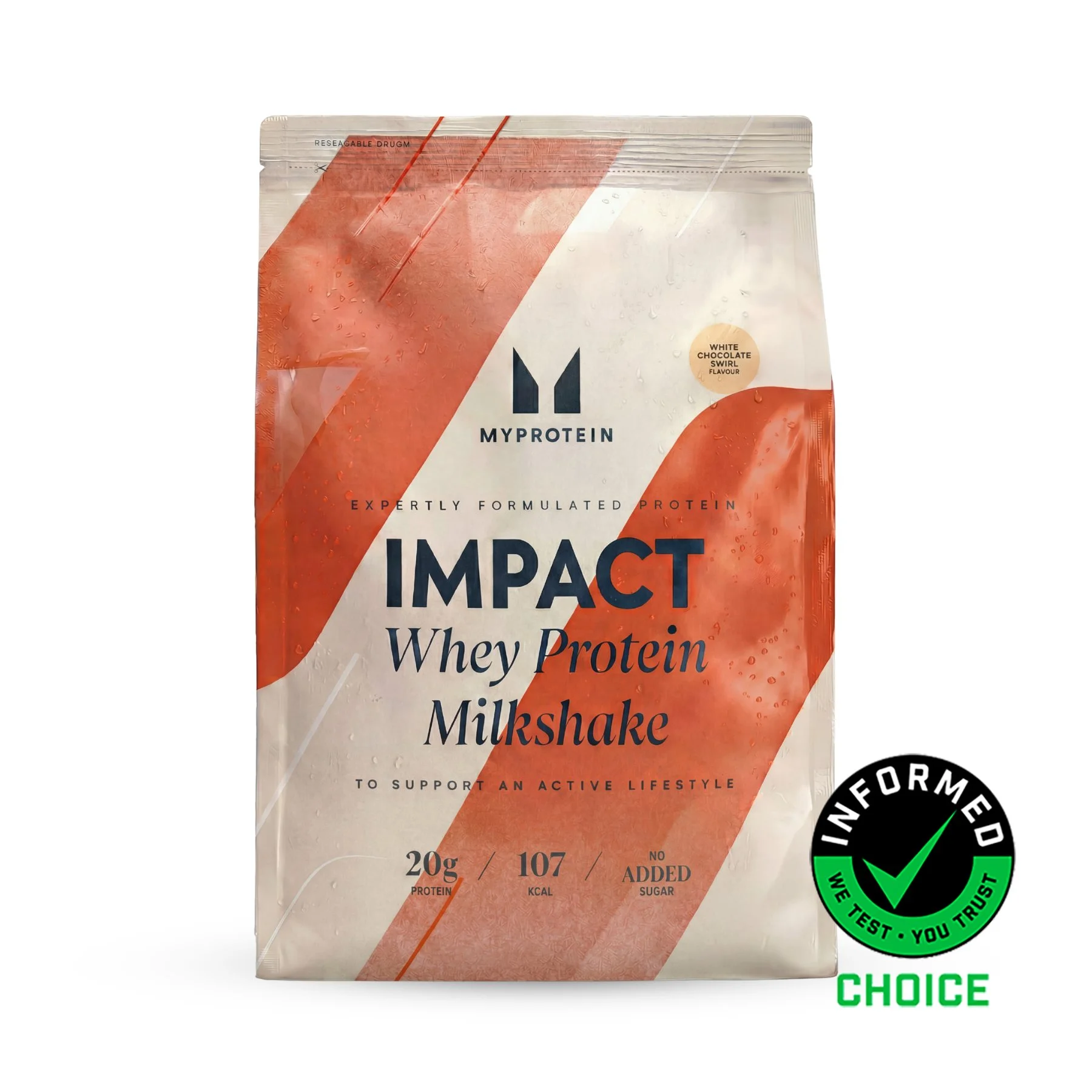 Impact Whey Protein Milkshake - 2610g - 90servings - White Chocolate Swirl Изображение 1