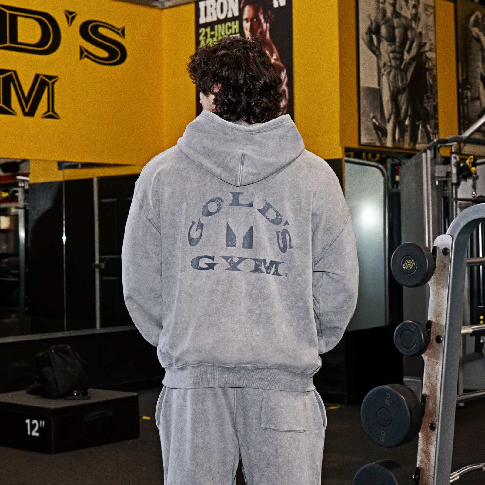 MP X Gold's Men's Washed Graphic Oversized Hoodie - Steel Blue - L Изображение 2