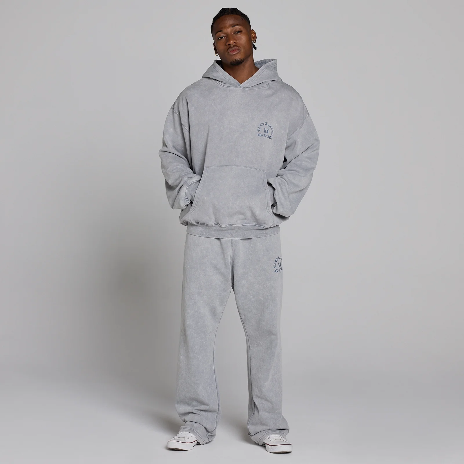 MP X Gold's Men's Washed Graphic Oversized Hoodie - Steel Blue - L Изображение 5