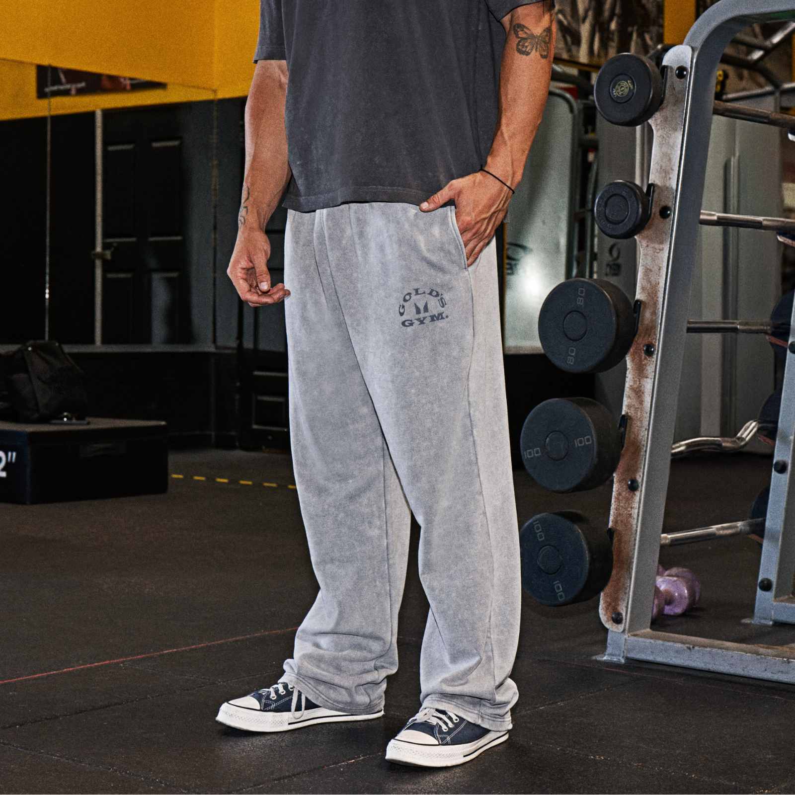 MP X Gold's Men's Washed Graphic Oversized Joggers - Steel Blue - L Изображение 1