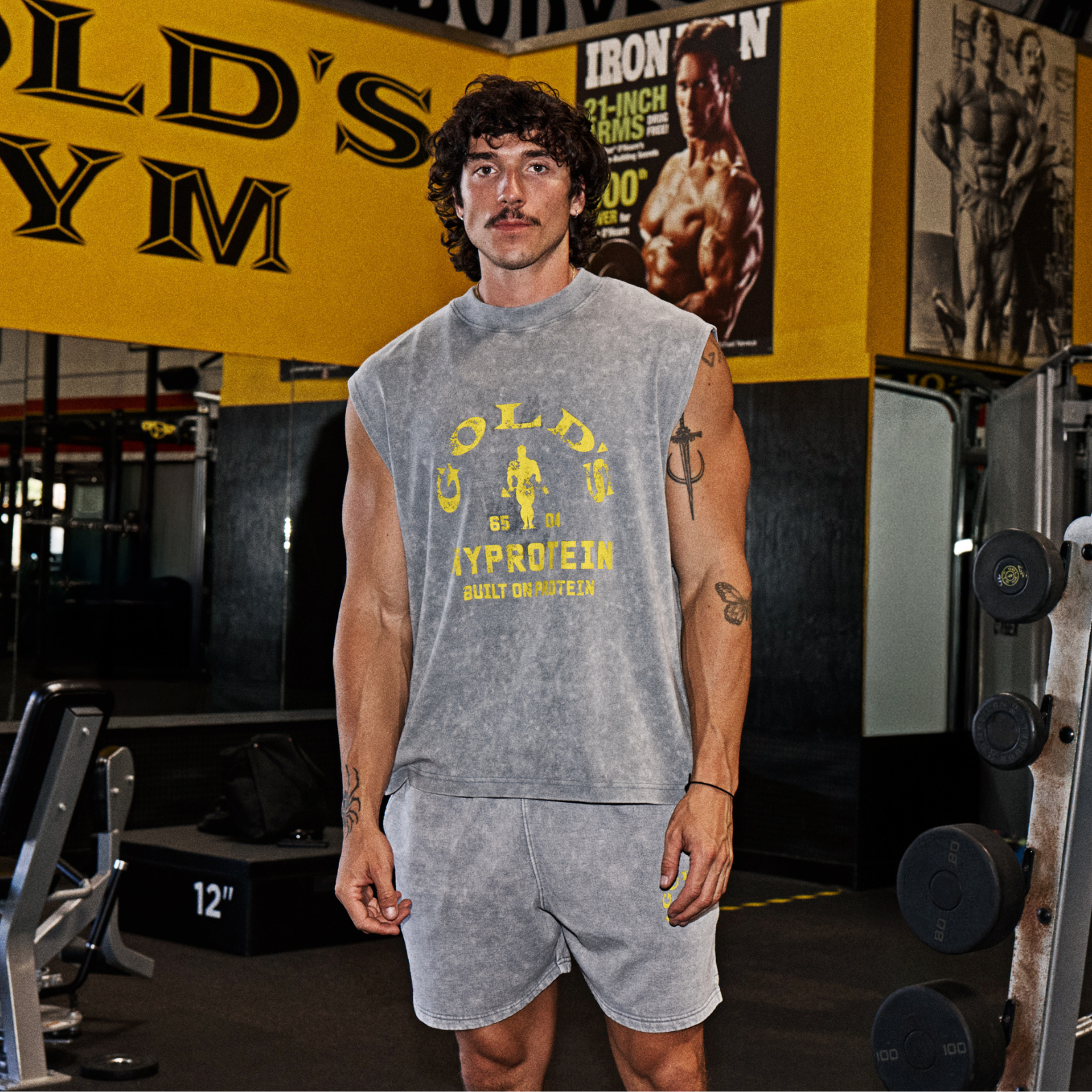 MP X Gold's Men's Washed Graphic Oversized Tank - Steel Blue - XL Изображение 1