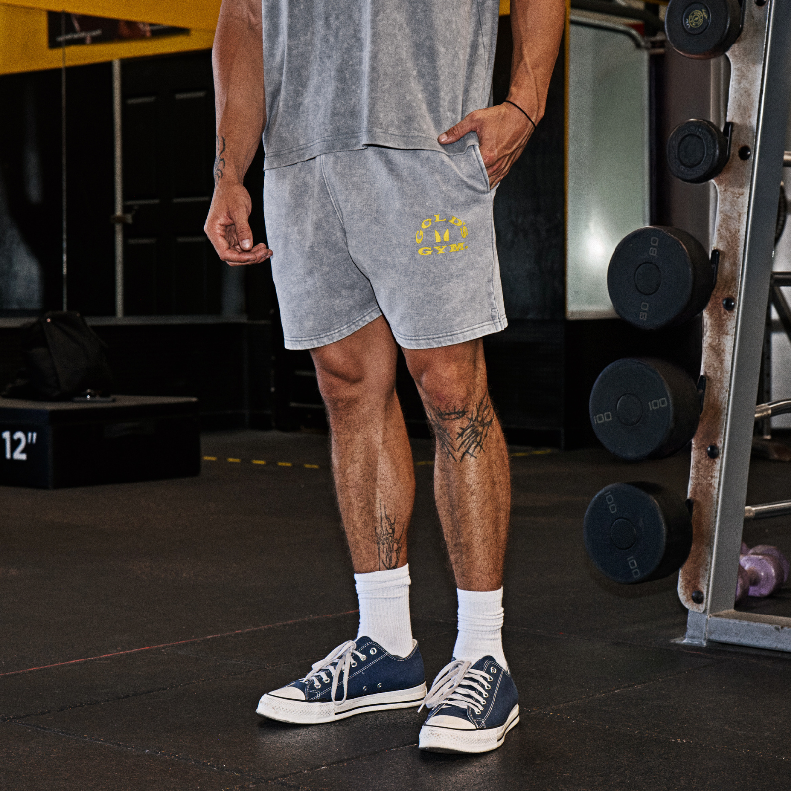 MP X Gold's Men's Washed Graphic Oversized Sweat Shorts - Steel Blue - XS Изображение 1