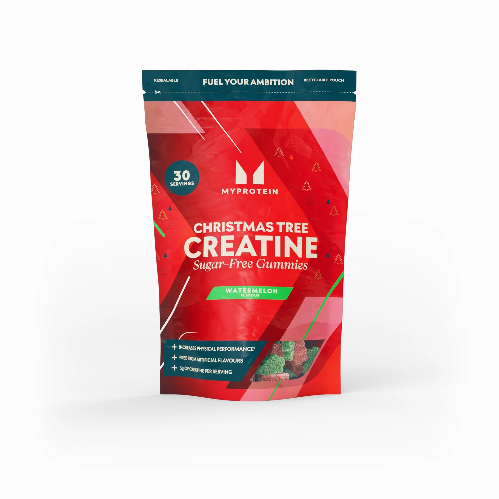 Жевательные конфеты с креатином без сахара - 90 GUMMIES - 30servings - Арбуз Изображение 1